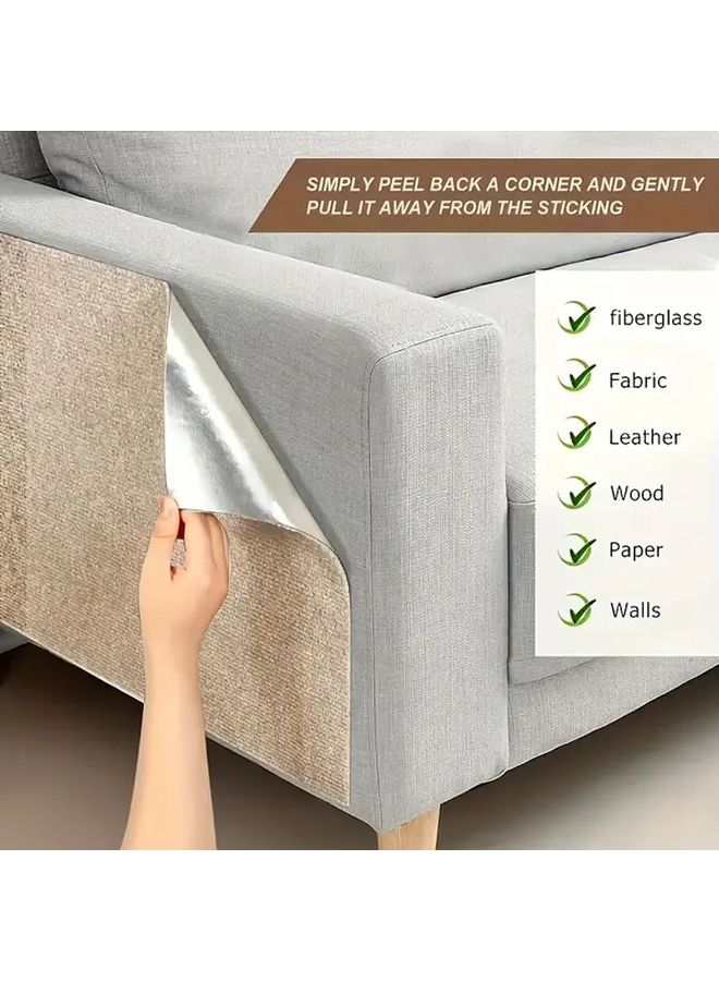 Brown Self Adhesive Cat Scratching Pad 30x60cm Protects Furniture Sofa Wall Edge - Image 3